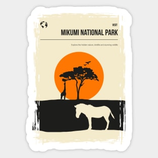 Mikumi Tanzania National Park vintage minimal travel poster Sticker